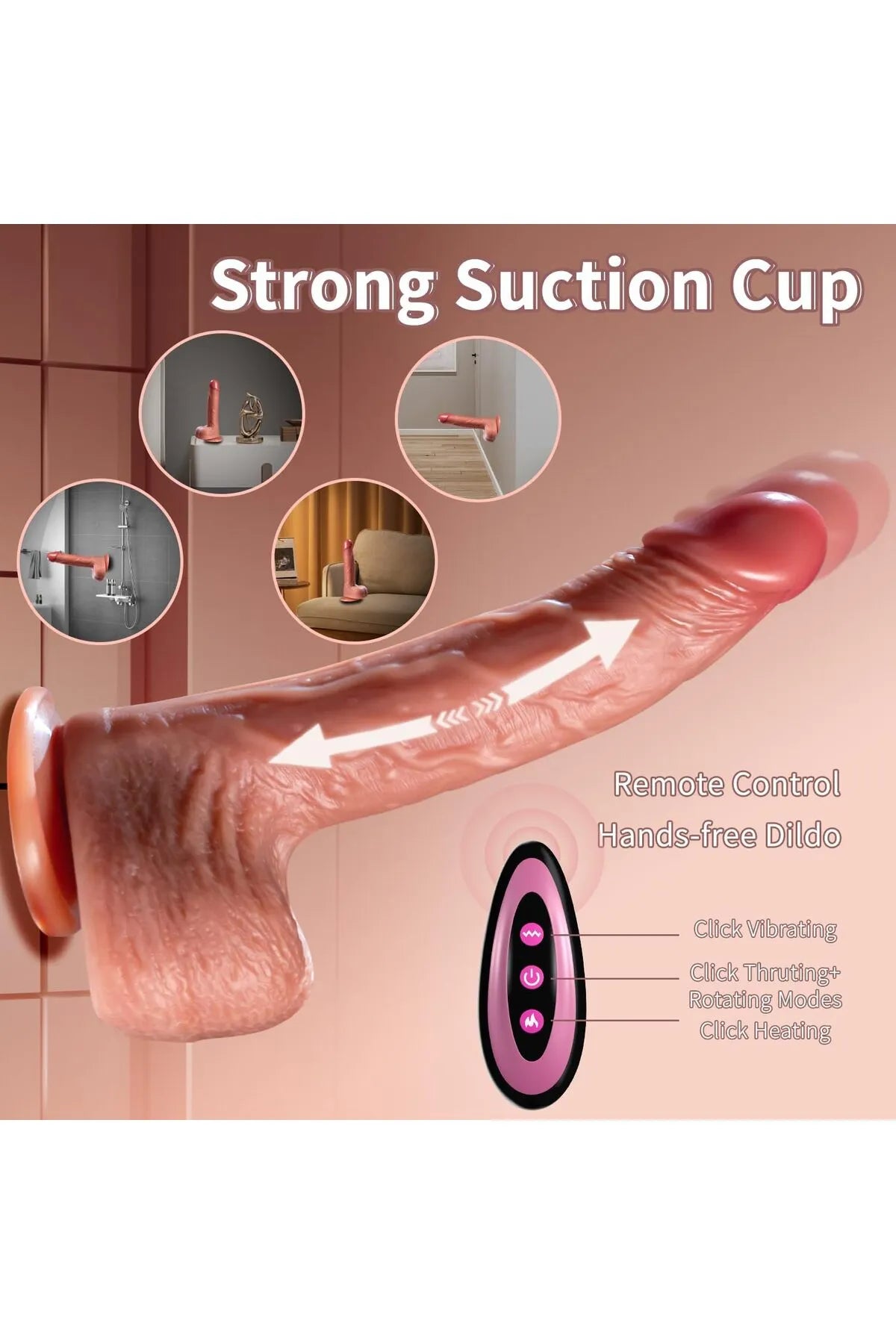 Perfection Dildo - Isıtmalı İleri Geri Hareketli ve Rotasyonlu Gerçekçi Damarlı Yapay Penis Vibrator